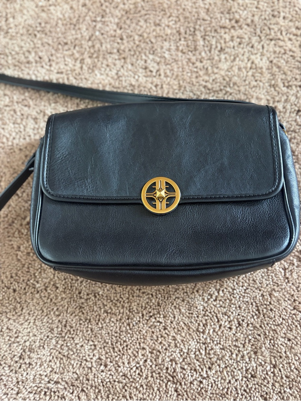 Fossil Black Leather Crossbody